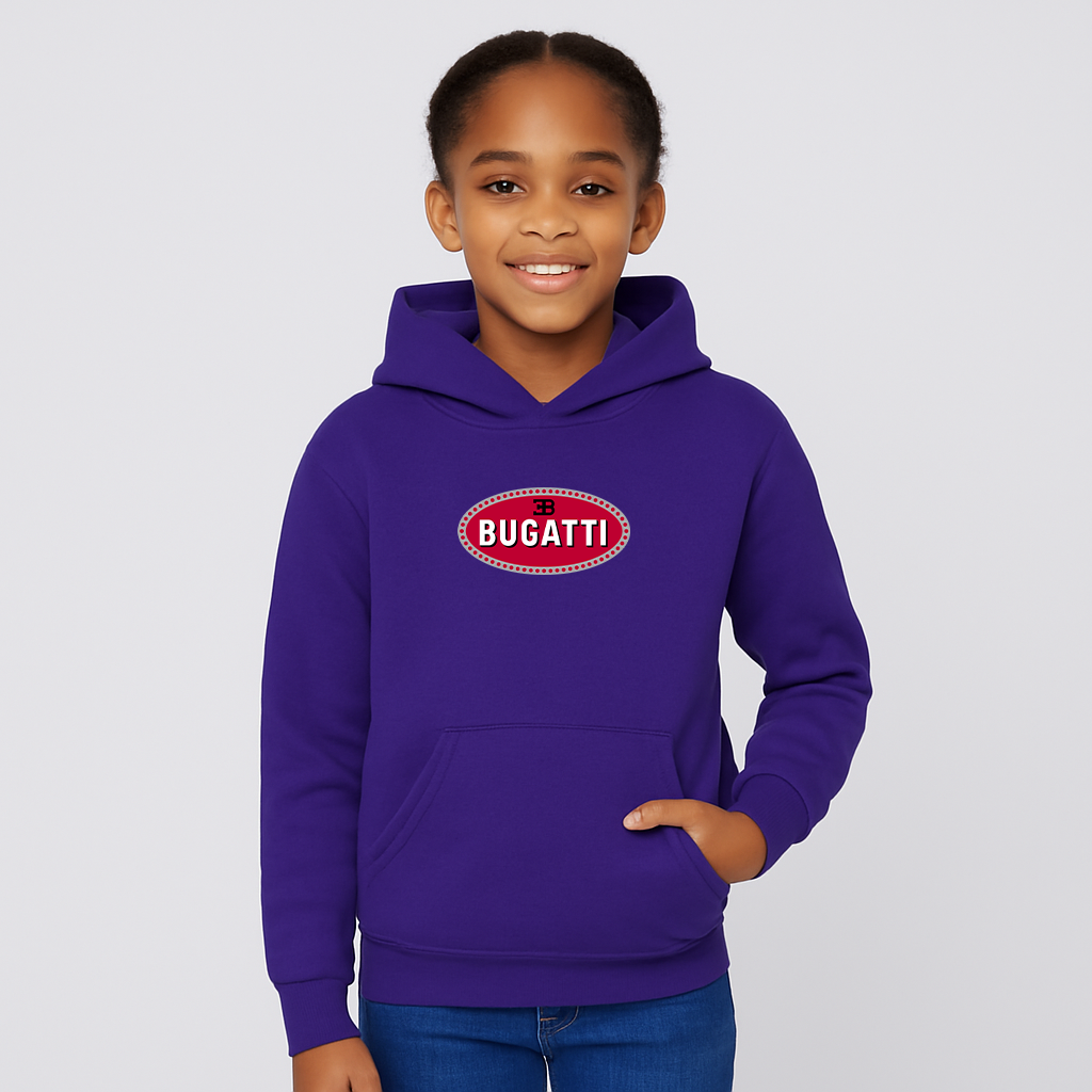 Youth Kids Bugatti Car Pullover Hoodie